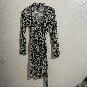 Express  long sleeve  wrap animal print dress size 3/4